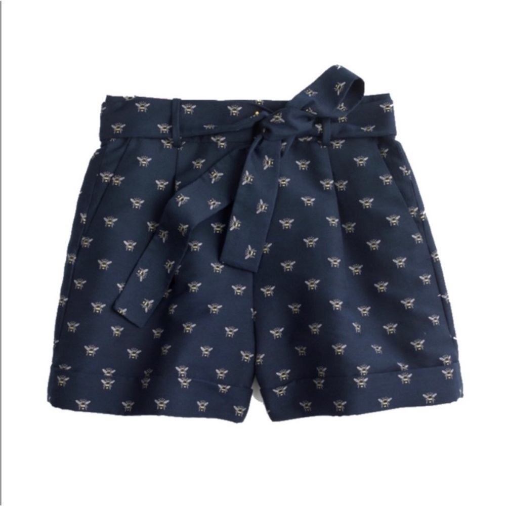 J. Crew Navy Bumble Bee High-Waisted Shorts - Picture 2 of 10